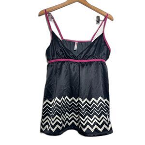 Missoni For Target Tank Top Black Hot Pink Size XL Empire Waist y2k Going Out